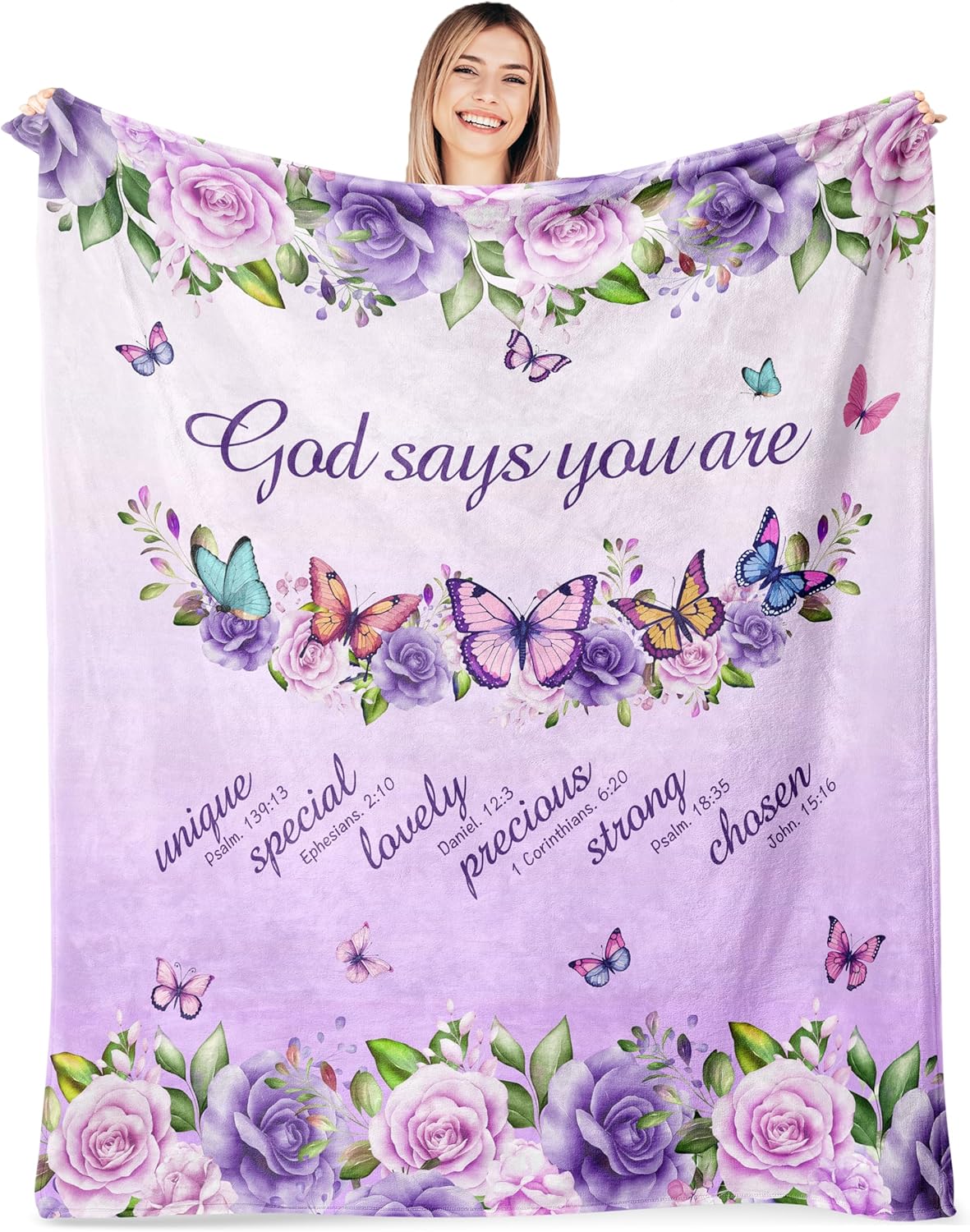 Interior Design Warm - Couverture polaire avec citation de foi,