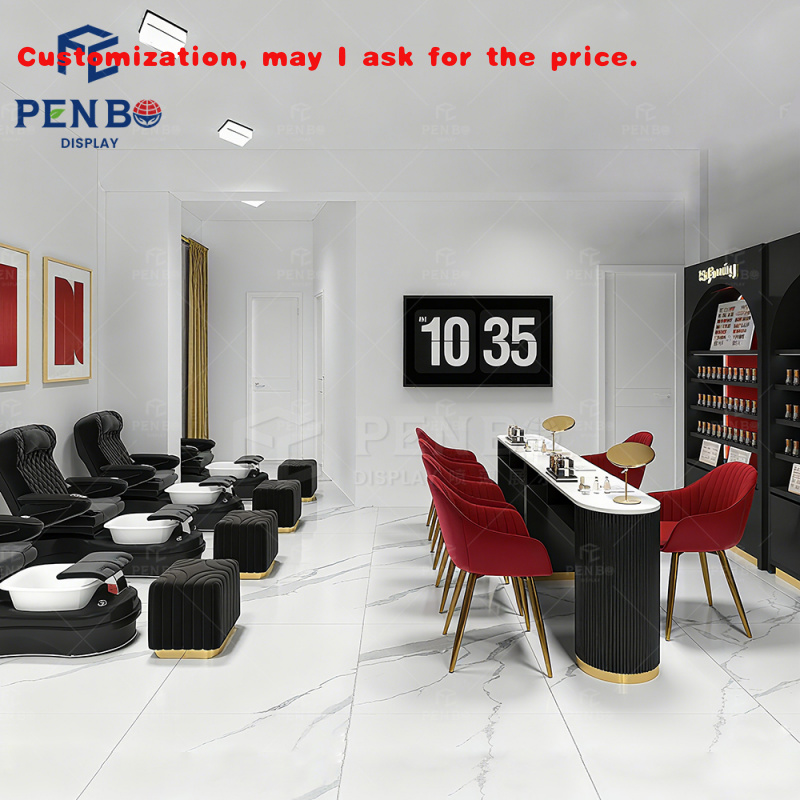 Interior Design Nail Salon - Vetrine de Salon de beauté personnalisée,