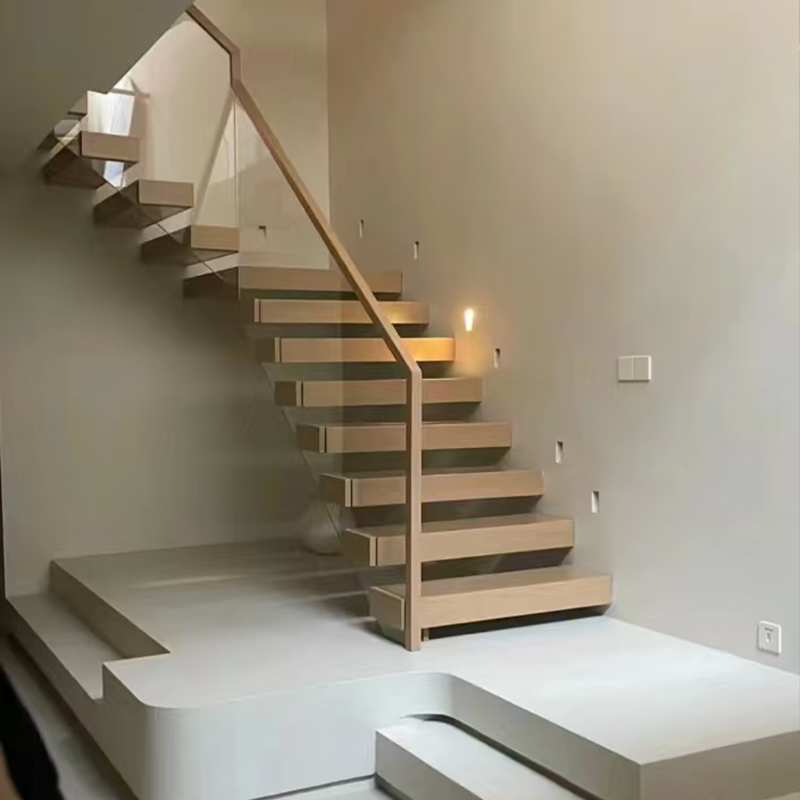 Escalier flottant en bois pour - Interior Design And Build avis et prix