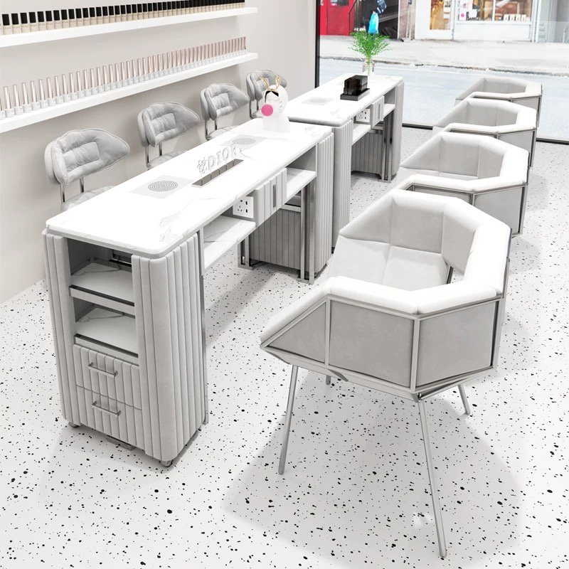 Meubles de Nail Art beiges mod - Interior Design Nail Salon avis et prix