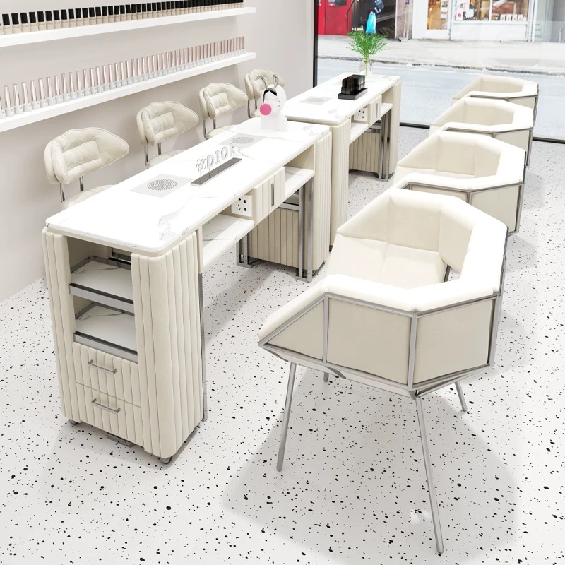 Meubles de Nail Art beiges mod - Interior Design Nail Salon avis et prix