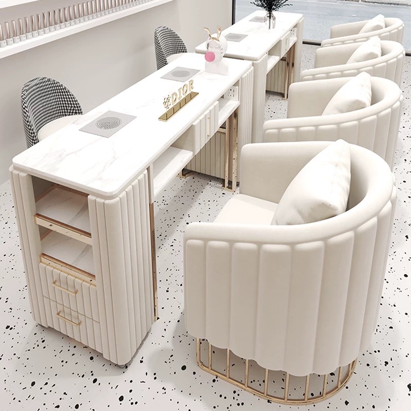 Meubles de Nail Art beiges mod - Interior Design Nail Salon avis et prix
