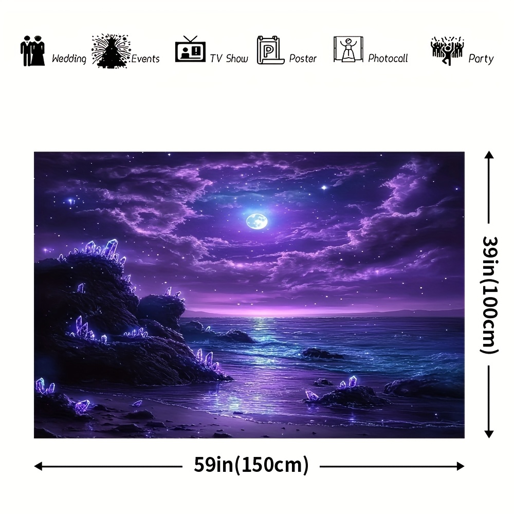 Violet lune océan nuit murale  - Interior Design Hd avis et prix